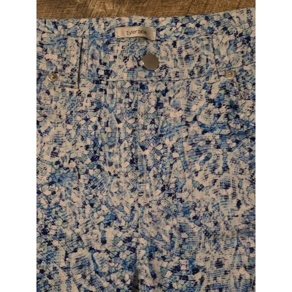 tyler boe Stretch Cotton Twill Toile Print Straight Leg Frayed Hem Coordinating - Picture 3 of 7